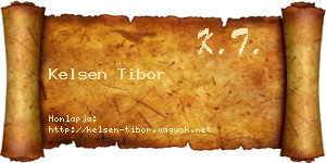 Kelsen Tibor névjegykártya